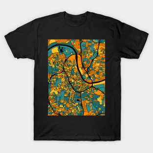 Nashville Map Pattern in Orange & Teal T-Shirt